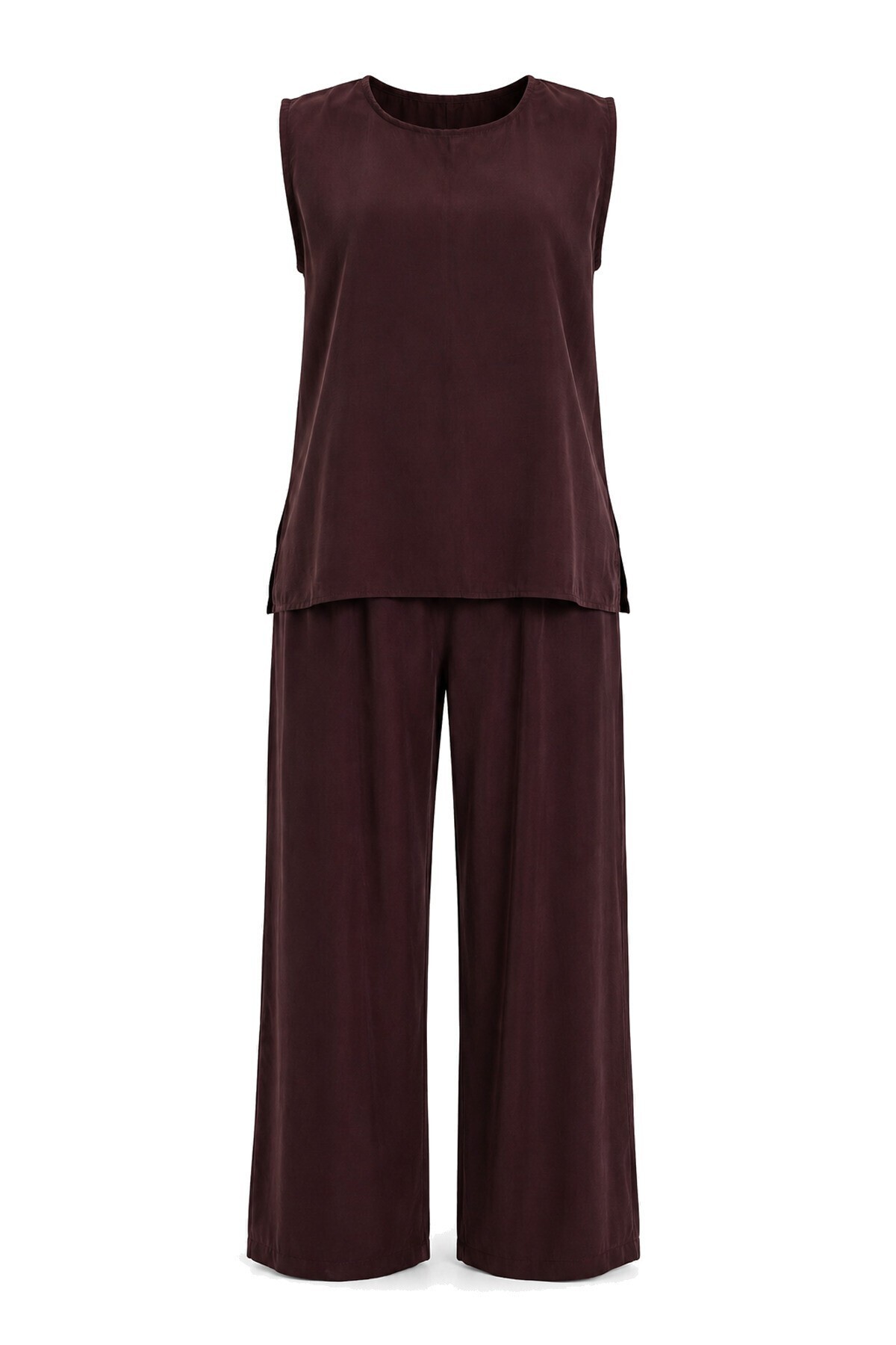 3’lü Gömlek Bluz Pantolon Gabardin Takım MÜRDÜM LBY0071