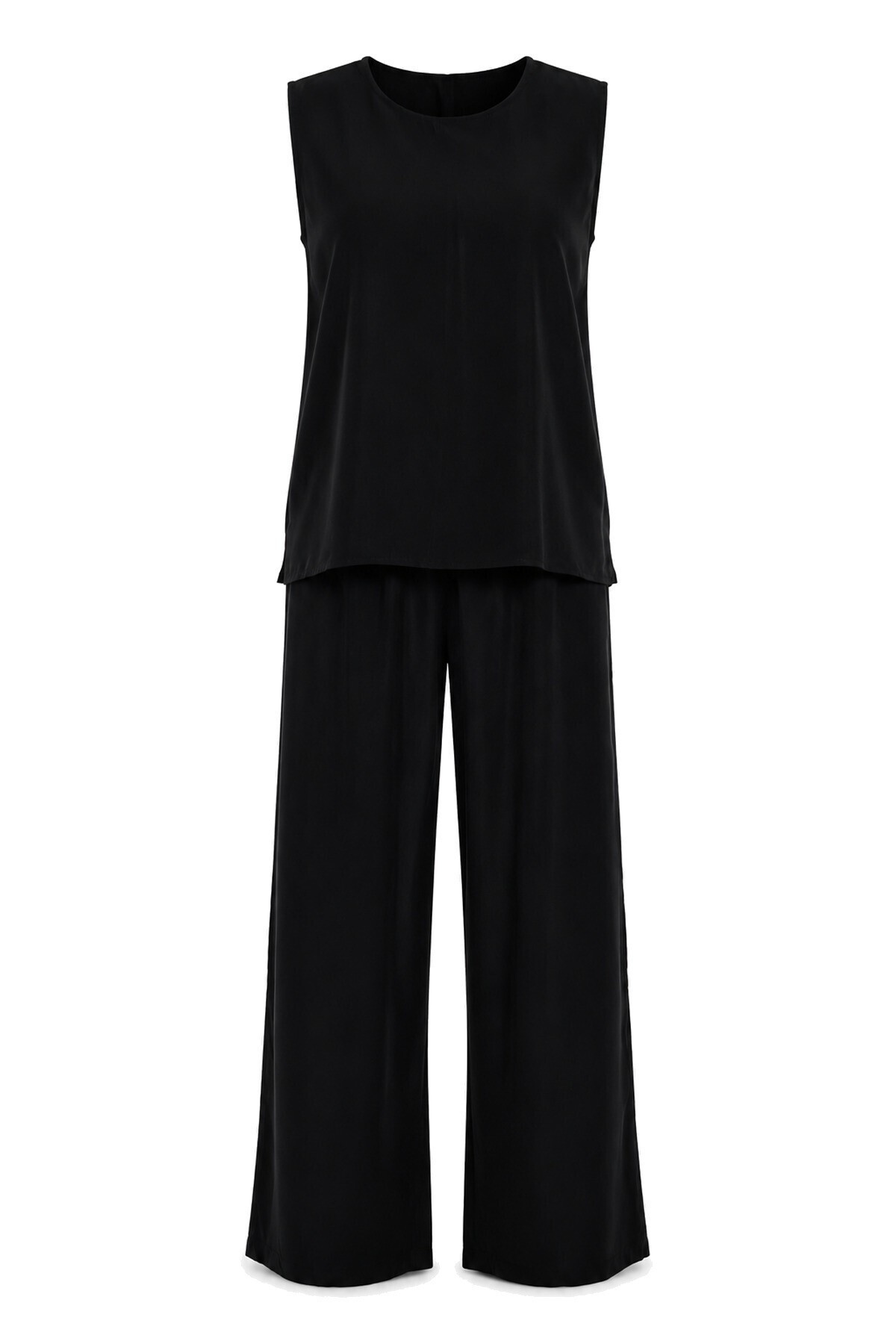 3’lü Gömlek Bluz Pantolon Gabardin Takım SİYAH LBY0071