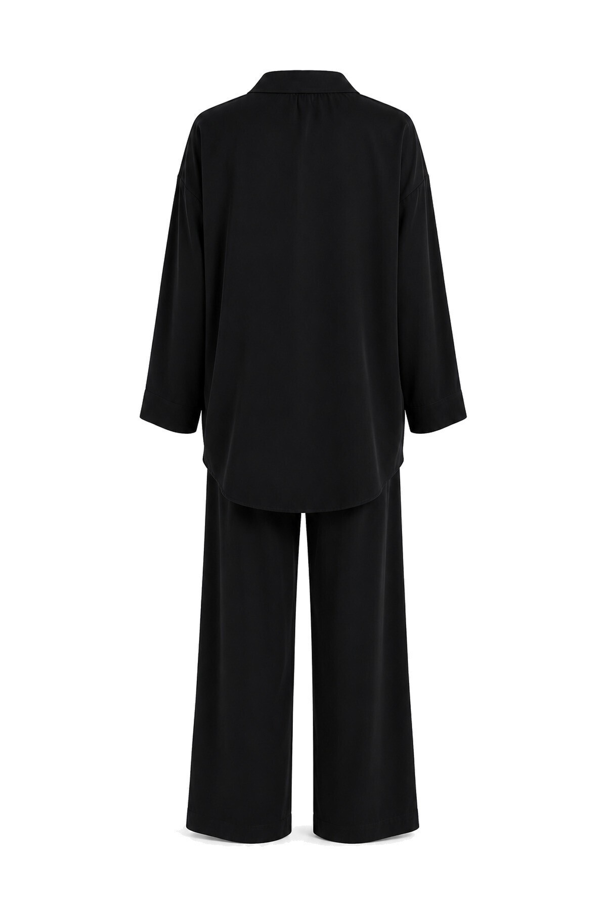 3’lü Gömlek Bluz Pantolon Gabardin Takım SİYAH LBY0071