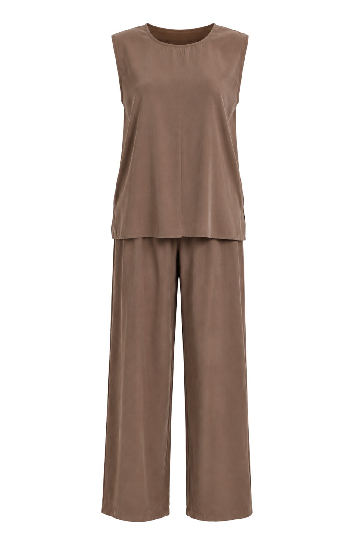 3’lü Gömlek Bluz Pantolon Gabardin Takım VİZON LBY0071