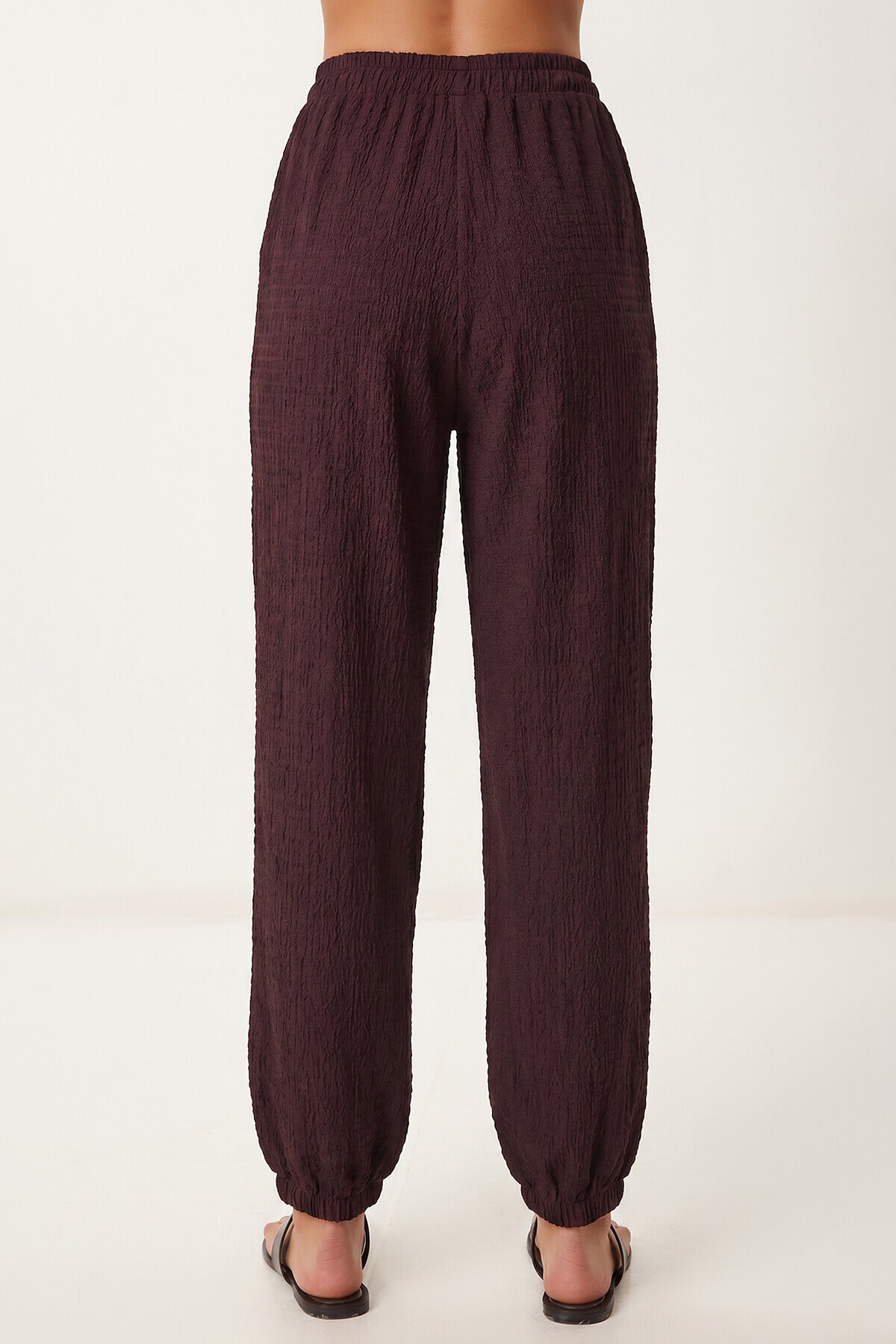 Cepli Rahat Krinkıl Şalvar Pantolon MÜRDÜM LFW0024