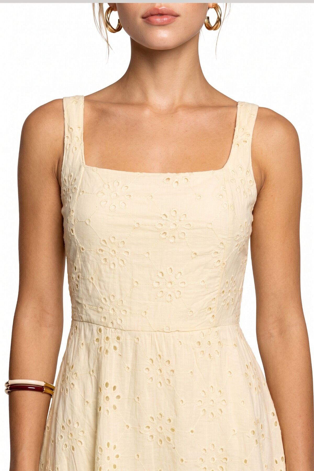 Fistolu Yazlık Midi Elbise AÇIK SARI LBY0063