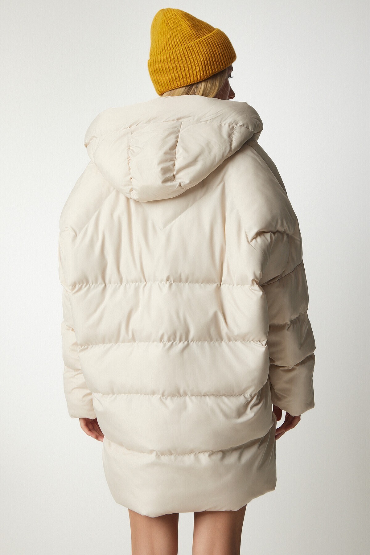 Kapüşonlu Oversize Şişme Kaban TAŞ LNT0002