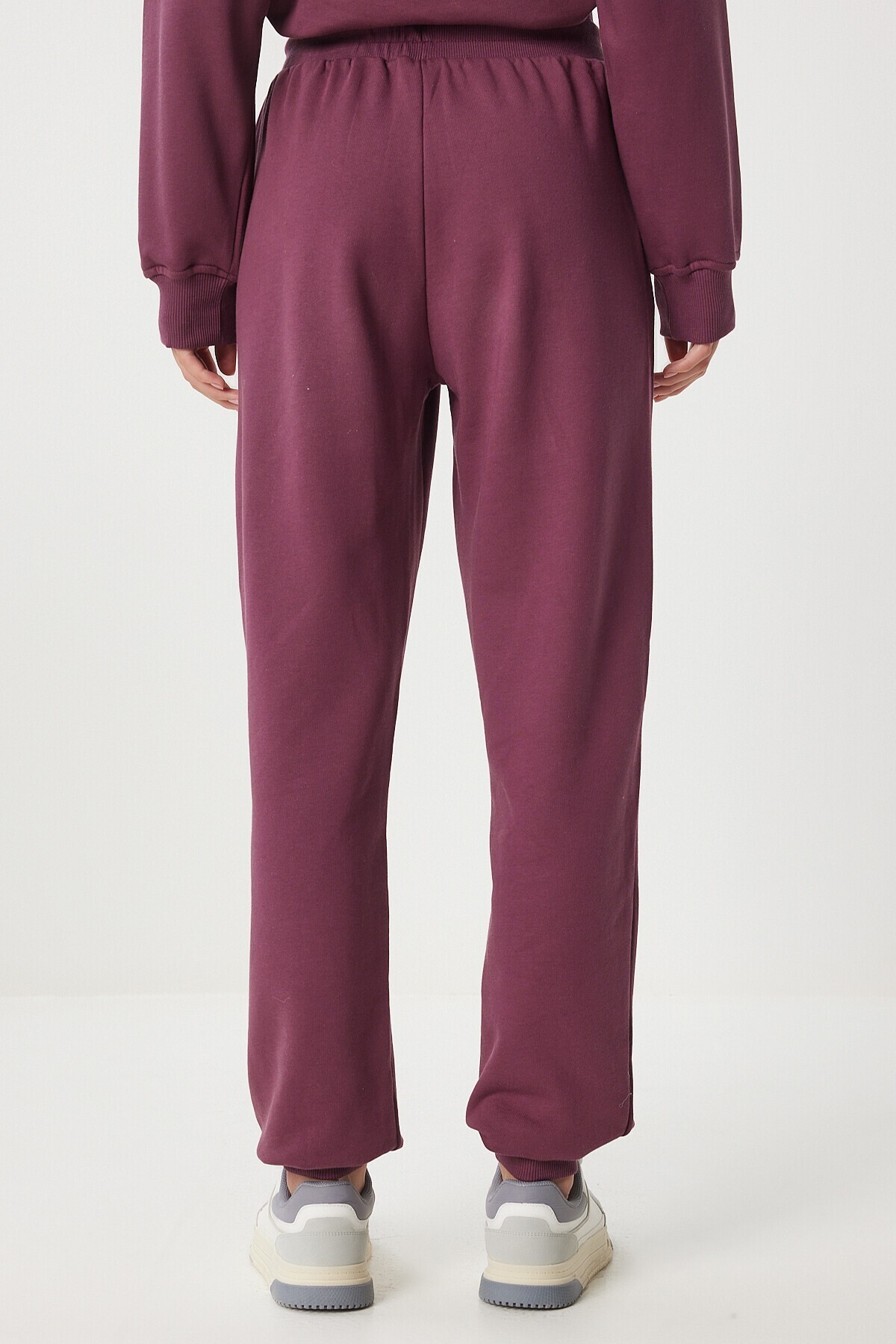 Kapüşonlu Sweatshirt Jogger Oversize Örme Eşofman Takımı BORDO LPYS003