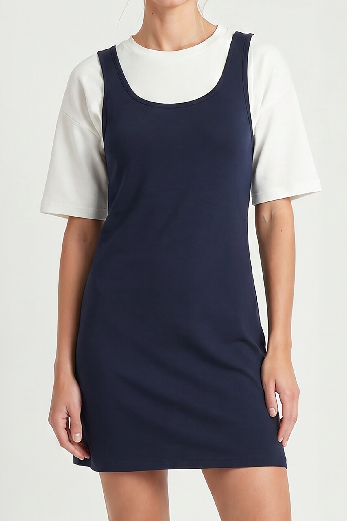 Mini T-shirt Elbise İkili Modal Takım LACİVERT LNT0040