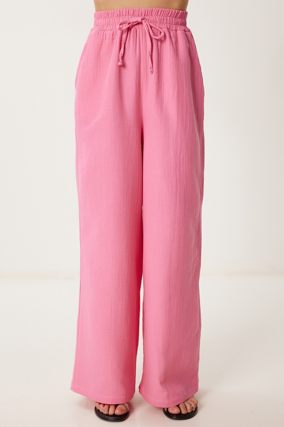 Müslin Palazzo Pantolon PEMBE LMX0008