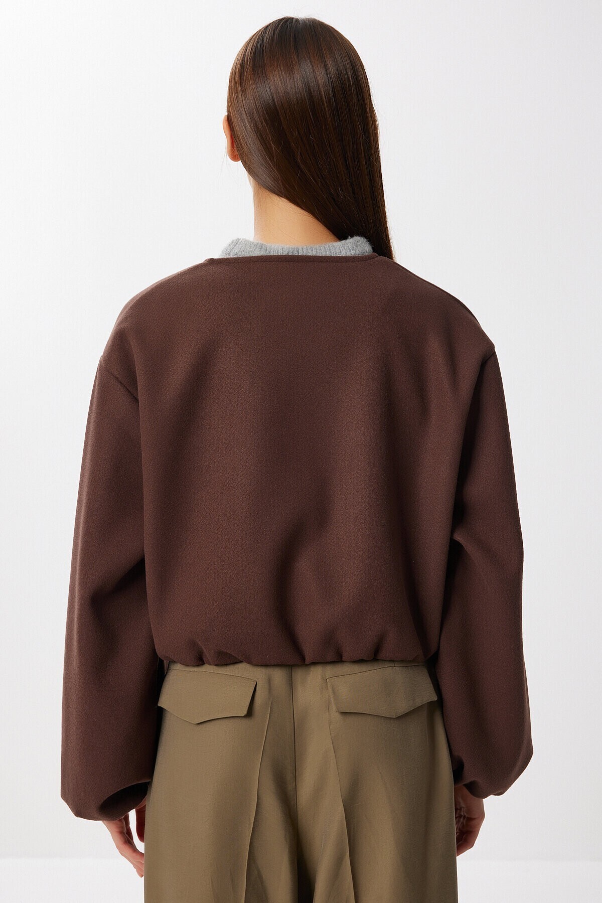 Soft Kaşe Bomber Ceket KAHVERENGİ LUB0248