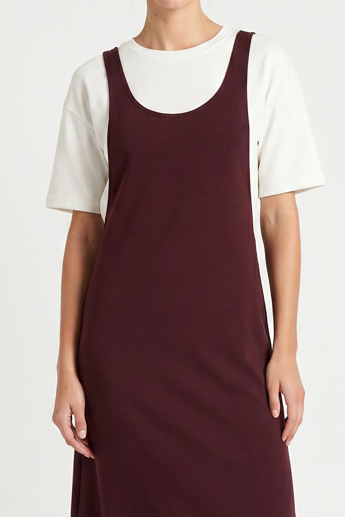 T-shirt Elbise İkili Modal Takım MÜRDÜM LNT0038