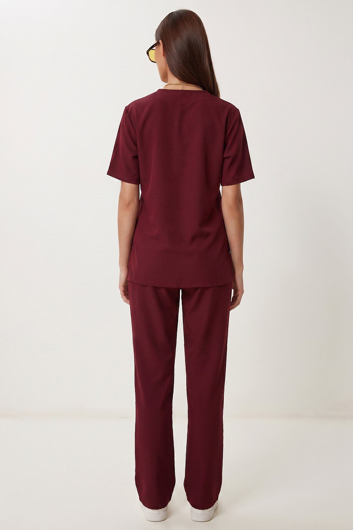Taş Detaylı Örme Alt-Üst Takım BORDO LZV0068