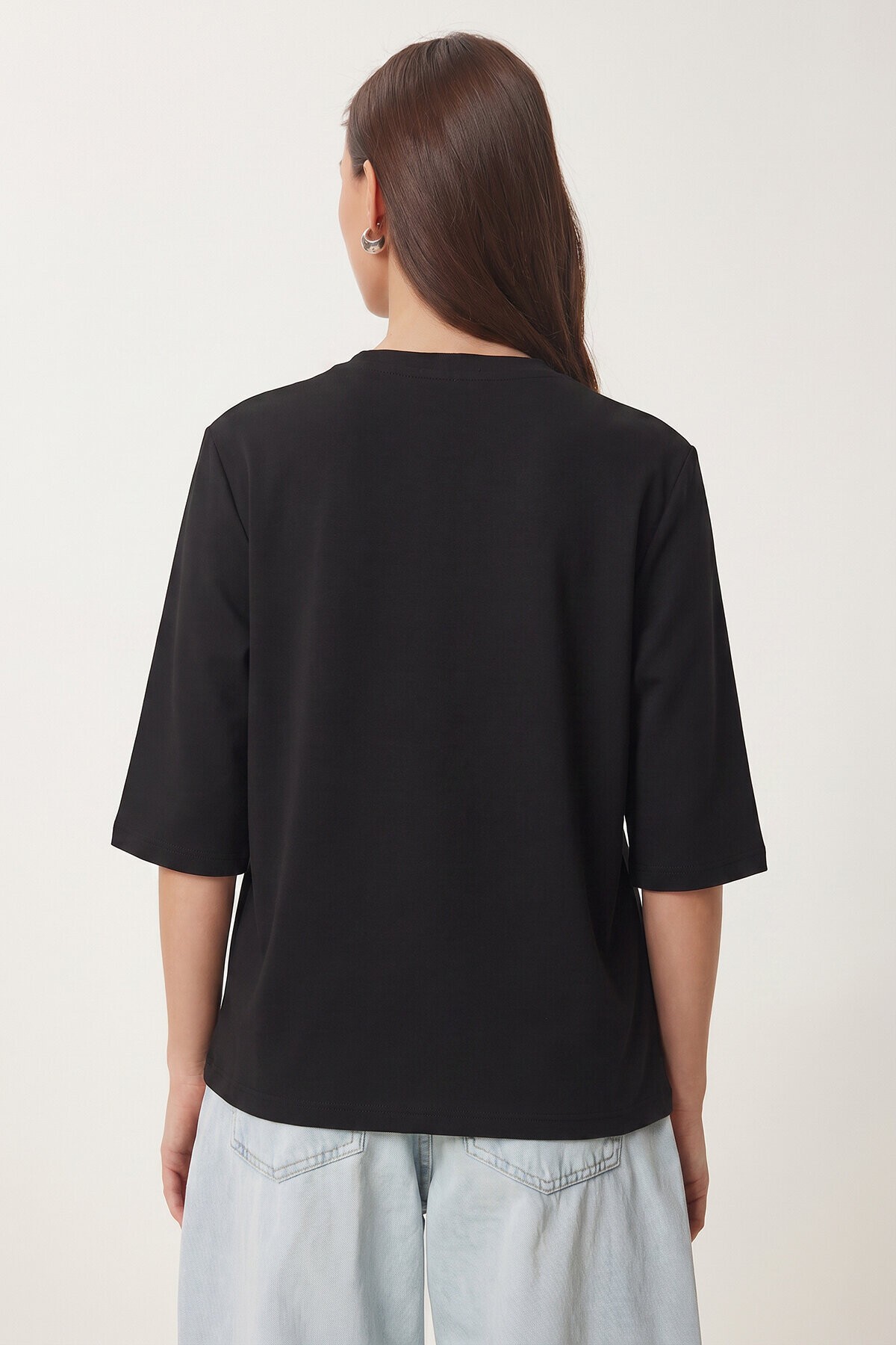 Vatkalı İnterlok Tshirt SİYAH LUS0085