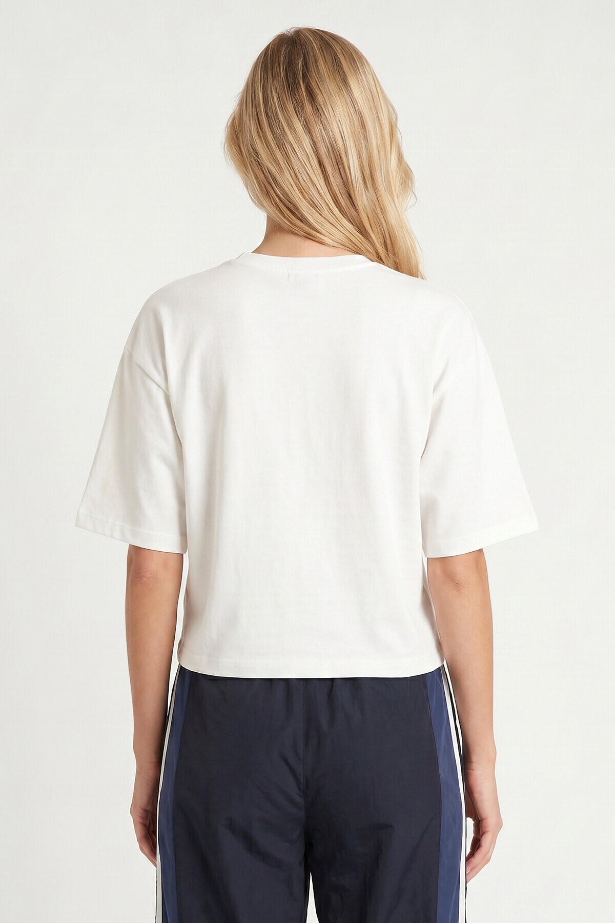 Yarasa Kollu Basic Modal T-shirt EKRU LUB0357