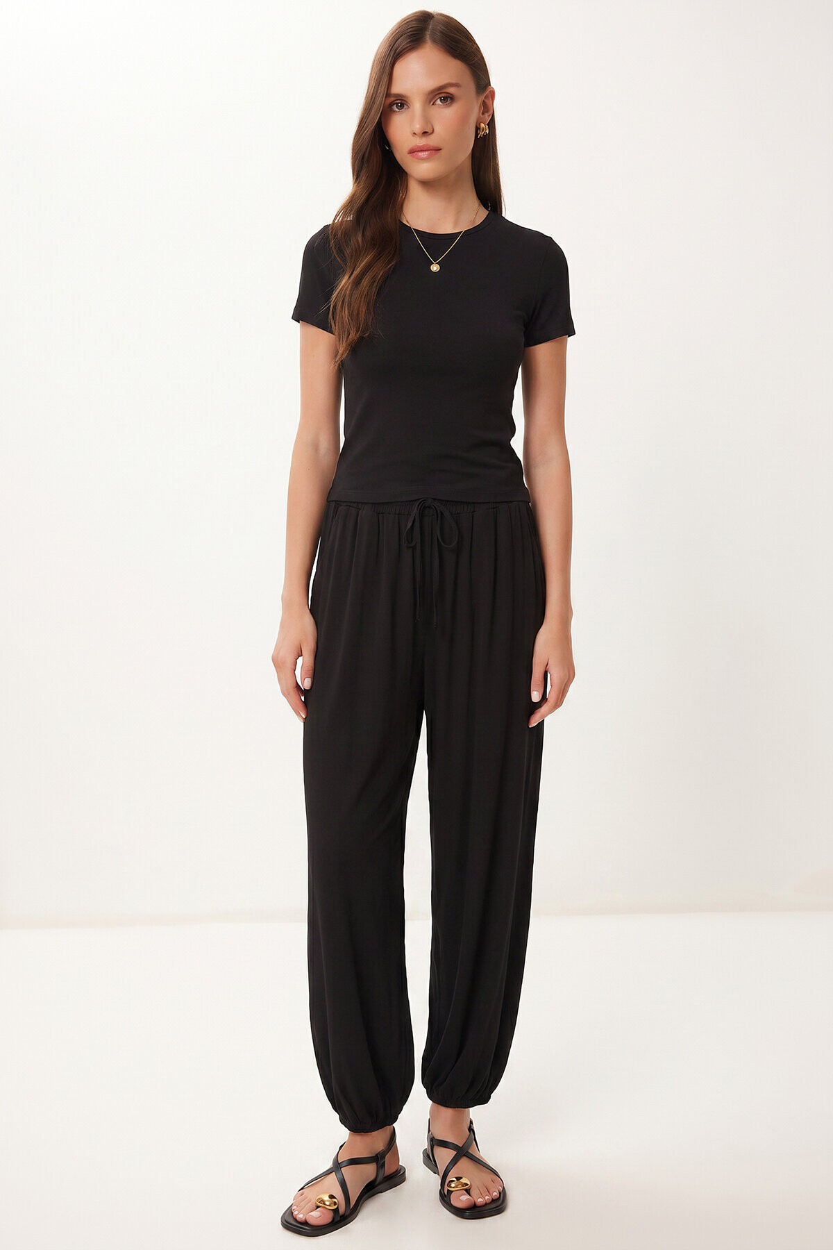 Yumuşak Dokulu Kaşmir Alt-Üst Takım SİYAH LFW0026