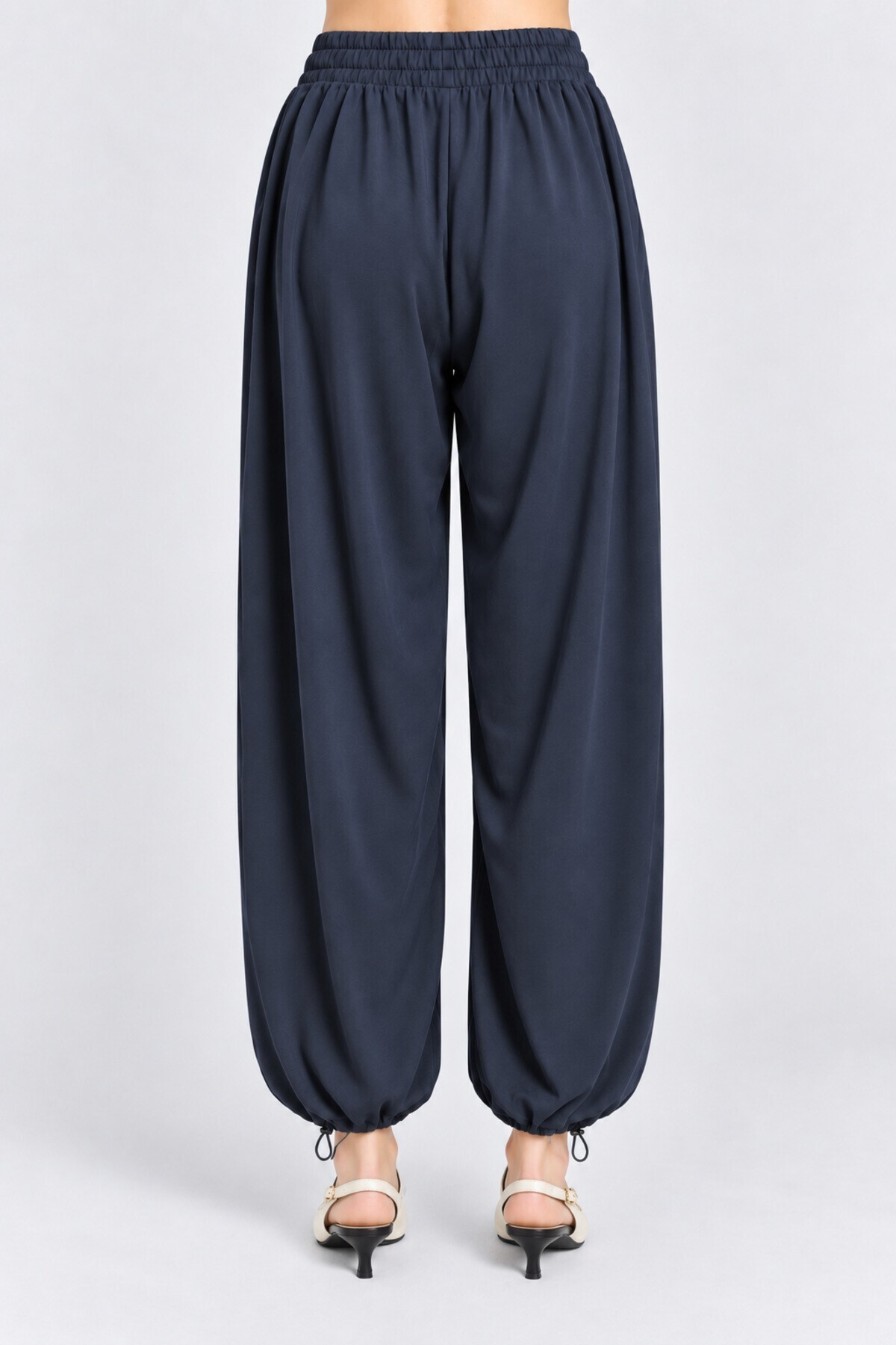 Beli Şallı Modal Bluz Pantolon Takım FÜME LBY0073