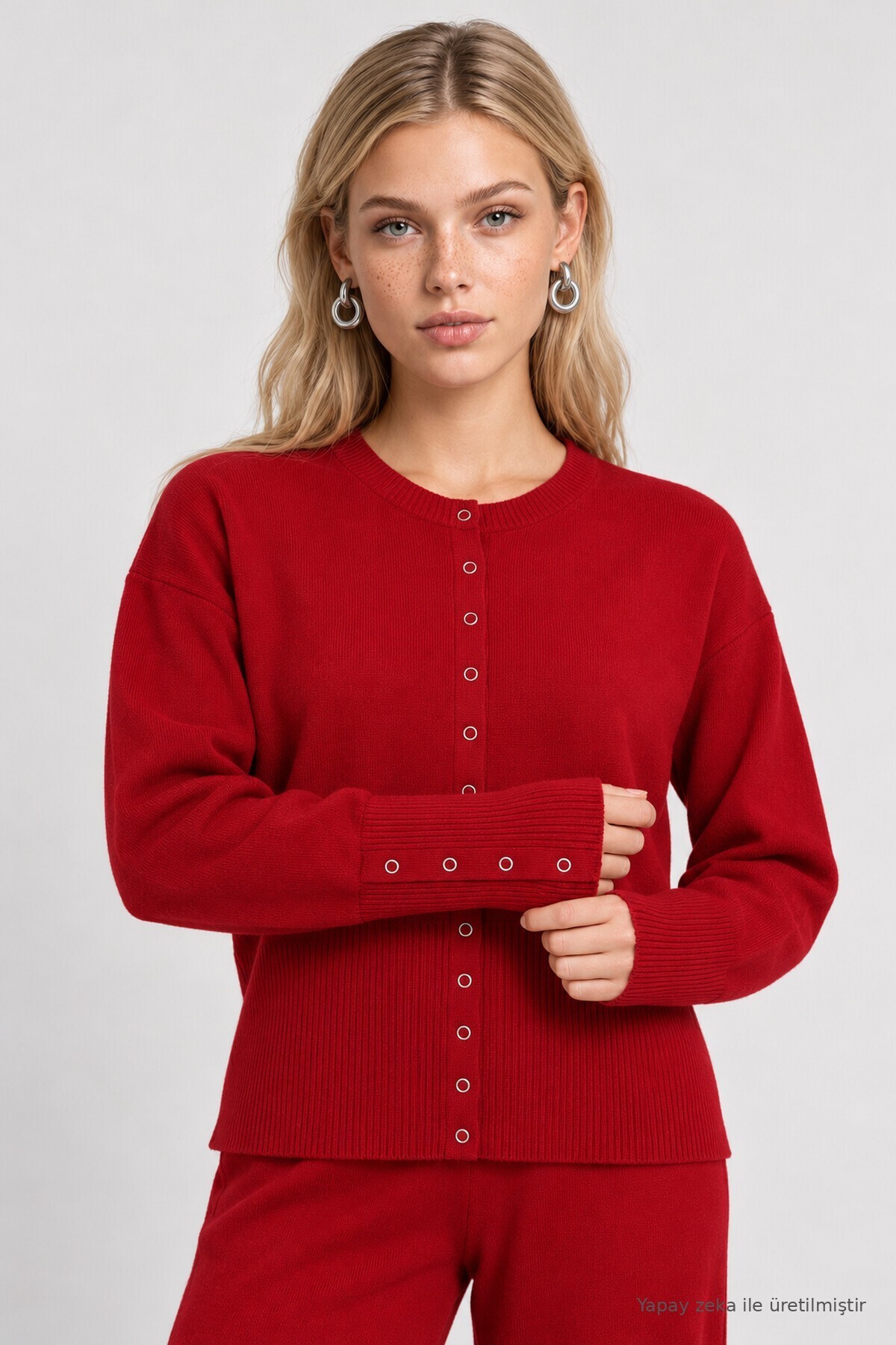 Çıtçıtlı Alt- Üst Triko Takım KIRMIZI LPN0017