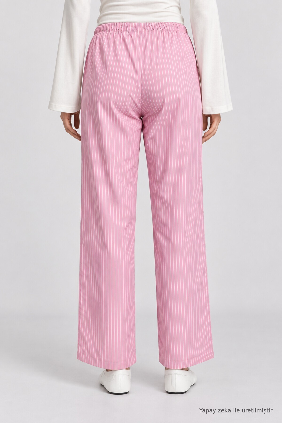 Çizgili Mevsimlik Pantolon PEMBE LNZ0002