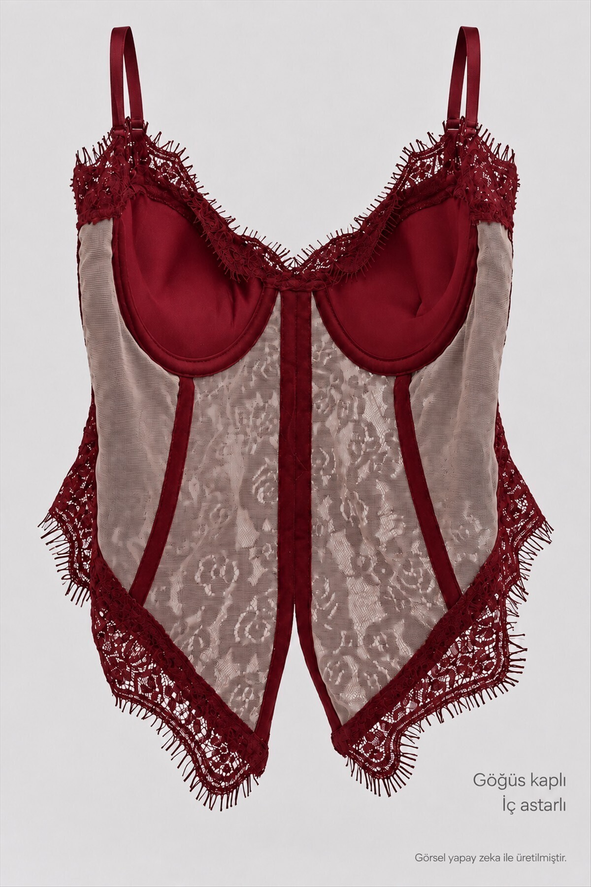 Dantelli Korse Bluz BORDO LCV0010