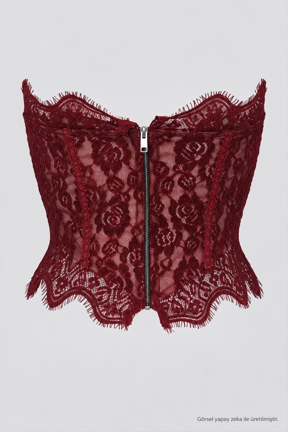 Dantelli Korse Bluz BORDO LCV0010