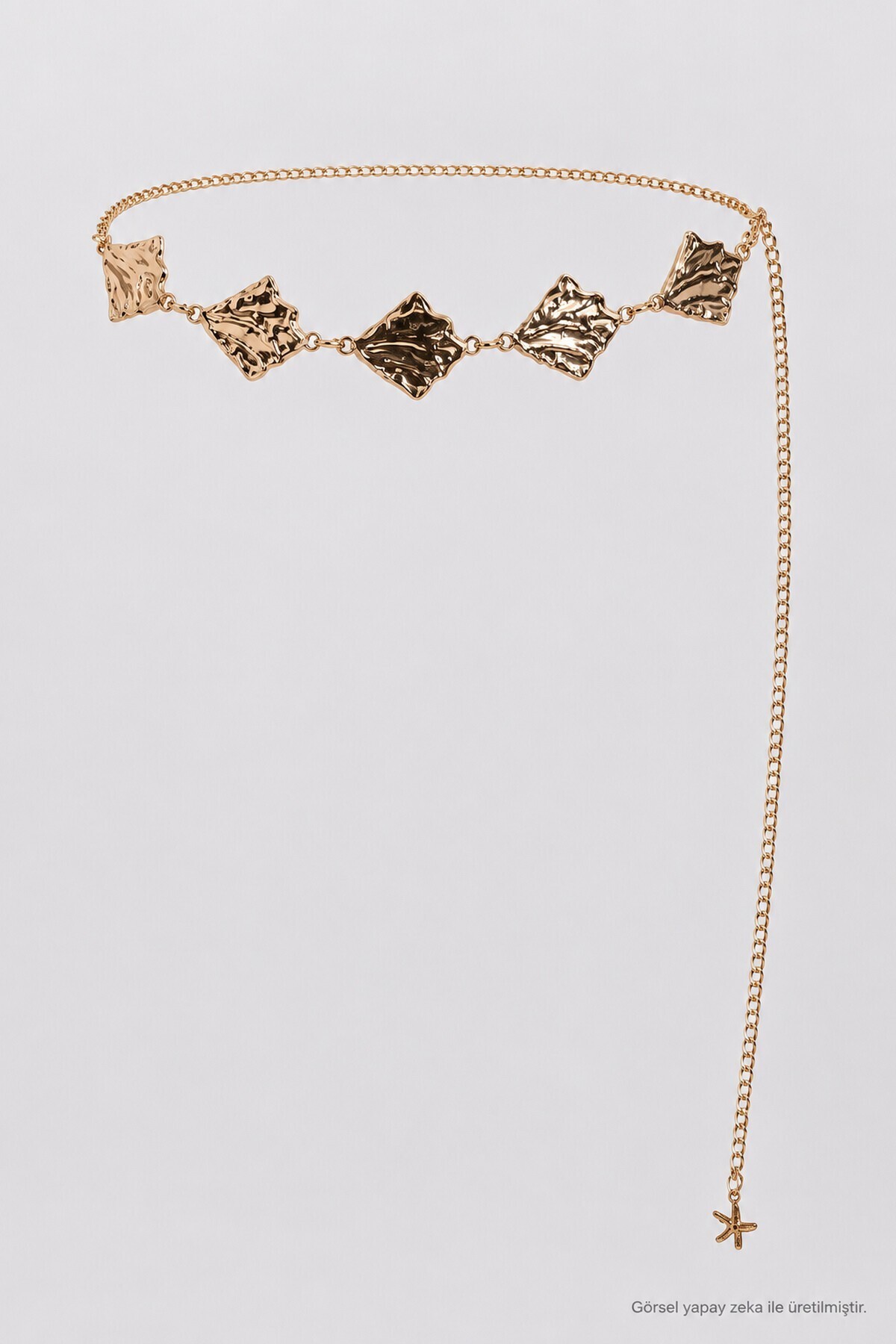 Deniz Yıldızı Motifli Metal Zincir Kemer GOLD LKM0016