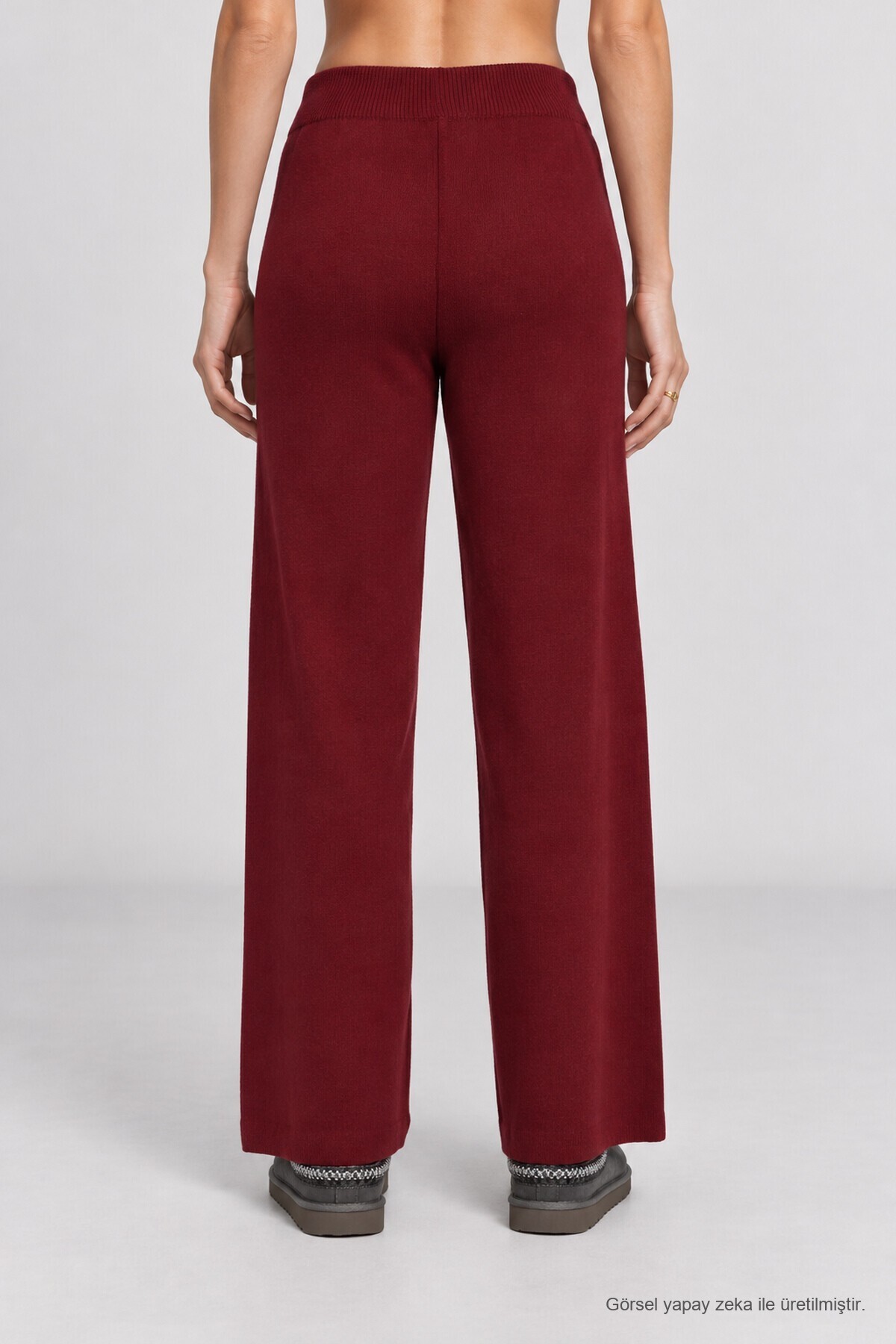 Fermuarlı Hırka Pantolon Triko Takım BORDO LAN0077