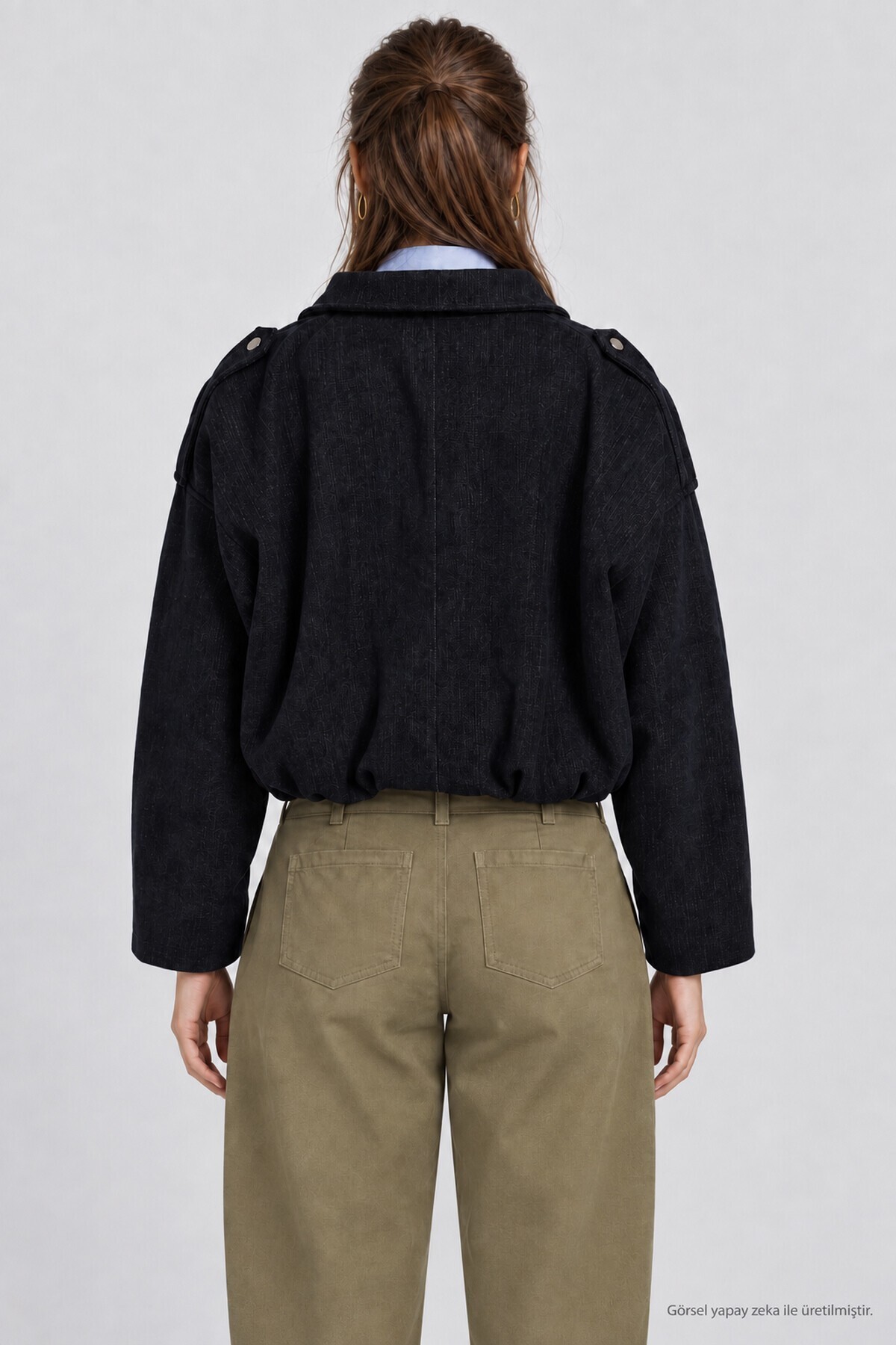 Kadife Dokulu Premium Selection Bomber Ceket LACİVERT LBY0097