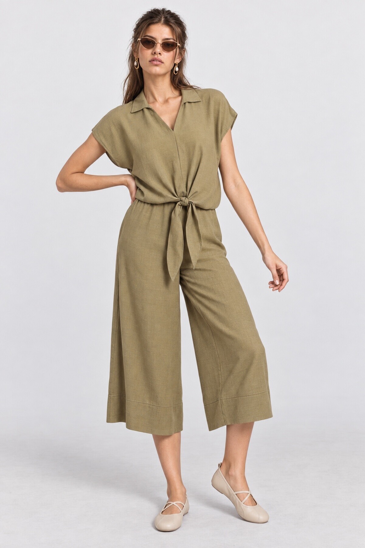 Keten Bluz Pantolon Takım HAKİ LNZ0009