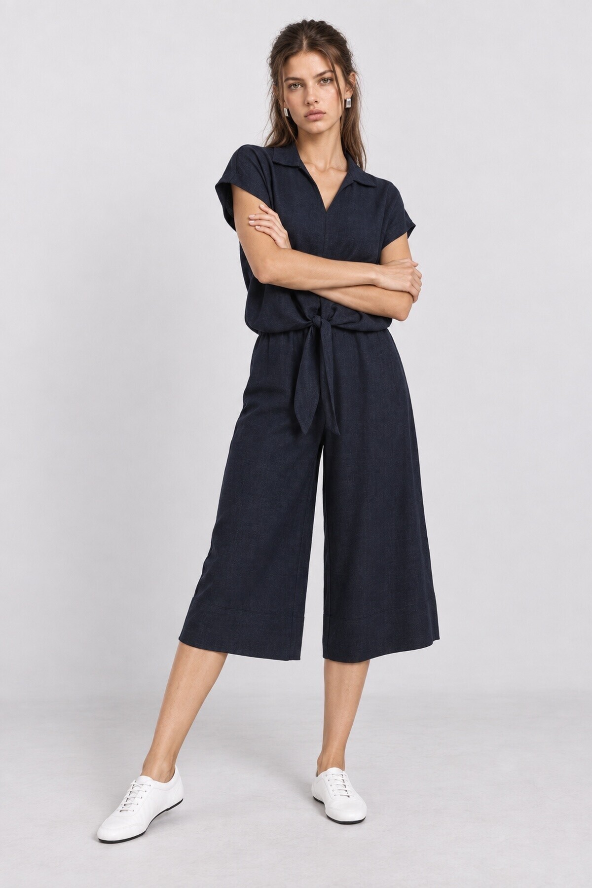 Keten Bluz Pantolon Takım LACİVERT LNZ0009