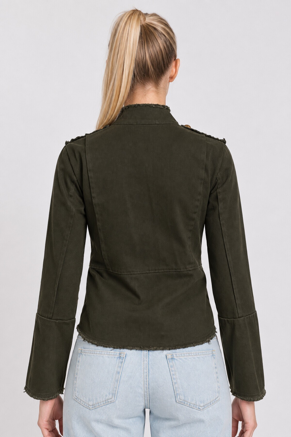 Napolyon Düğmeli Gabardin Ceket 1606 HAKİ LKİ0055