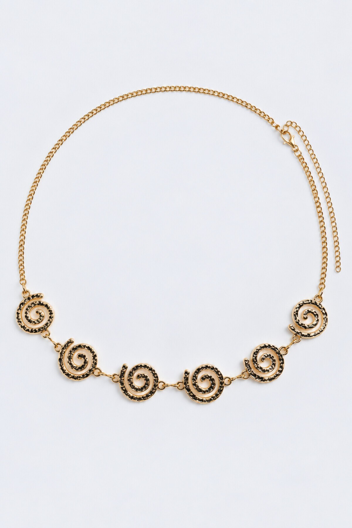 Spiral Sarmal Motifli Metal Zincir Kemer GOLD LKU0003