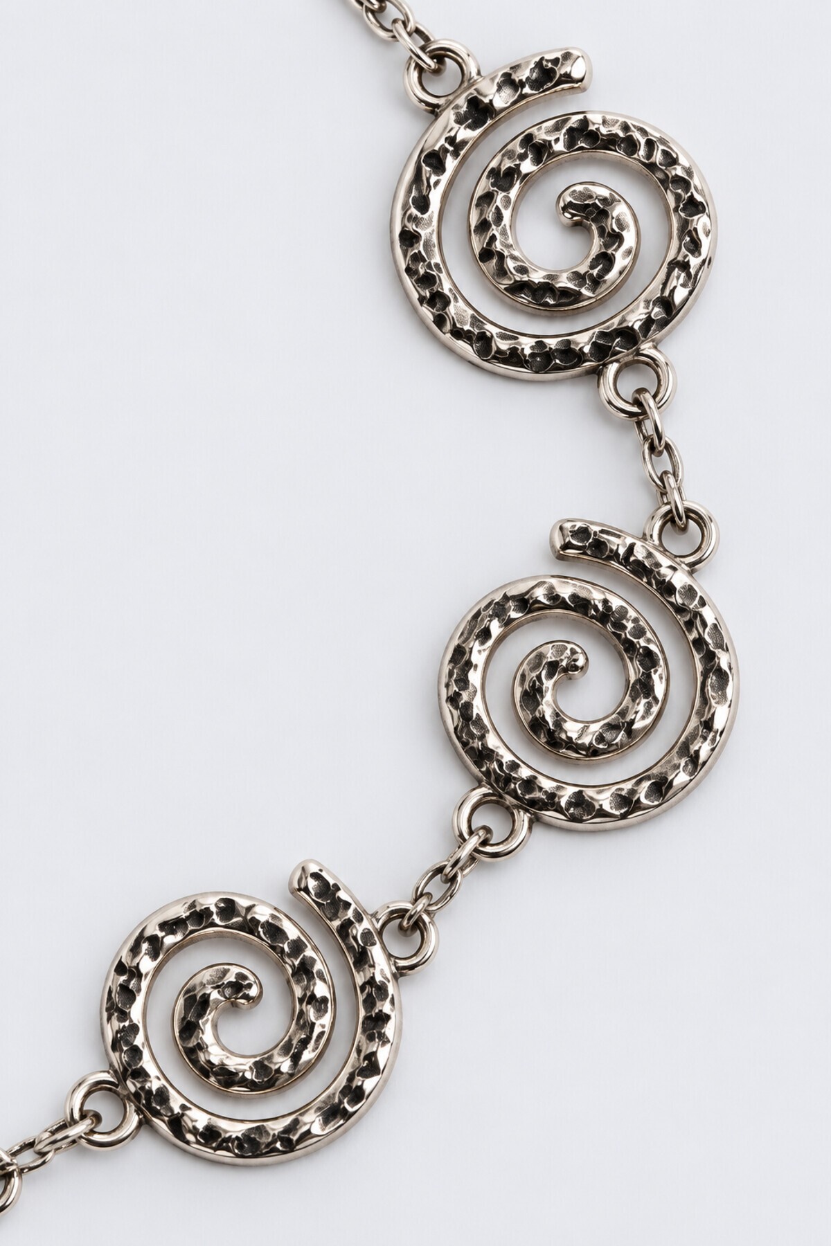 Spiral Sarmal Motifli Metal Zincir Kemer GÜMÜŞ LKU0003