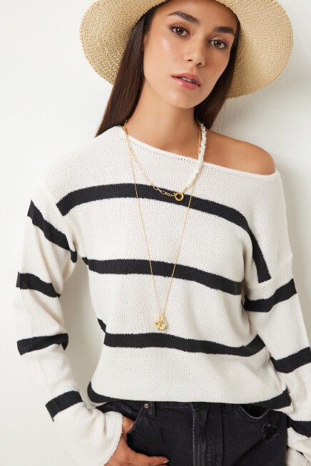 ÇİZGİLİ TRİKO BLUZ