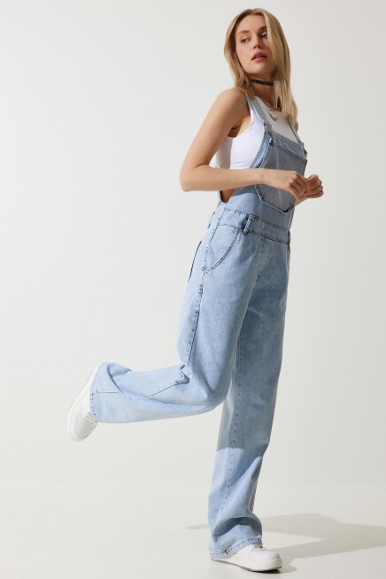 GENİŞ CEPLİ DENİM BAHÇIVAN TULUM