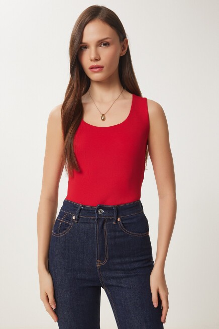 Kolsuz Sandy Bluz KIRMIZI LAN0029