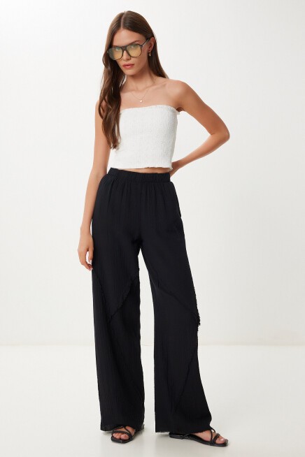 Püsküllü Müslin Pantolon SİYAH LBV0064