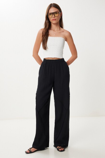Püsküllü Müslin Pantolon SİYAH LBV0064