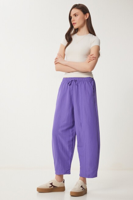 Yazlık İnce Ayrobin Şalvar Pantolon MOR LCI0029