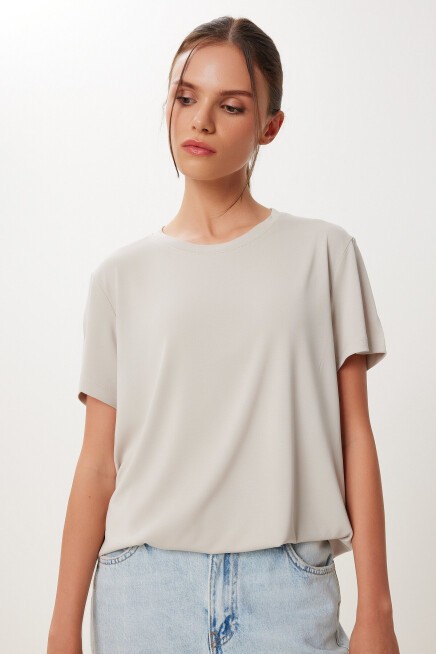 Basic Modal Örme T-shirt TAŞ LFN0101