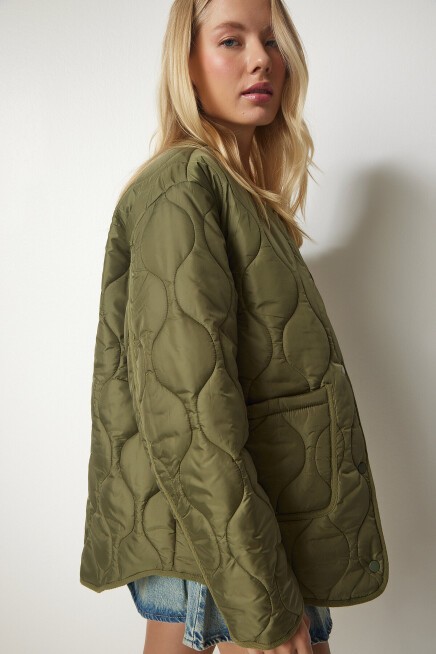 Cepli Oversize Kapitone Mont HAKİ LDZ0011