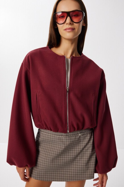 Soft Kaşe Bomber Ceket BORDO LUB0248