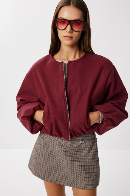 Soft Kaşe Bomber Ceket BORDO LUB0248