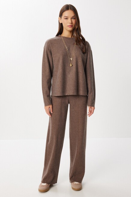 Yumoş Basic Alt-Üst Örme Takım KAHVERENGİ LUB0273