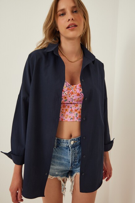 OVERSIZE UZUN BASIC GÖMLEK