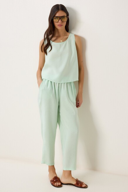 Kolsuz Bluz Pantolon Takım SU YEŞİLİ LMC0058