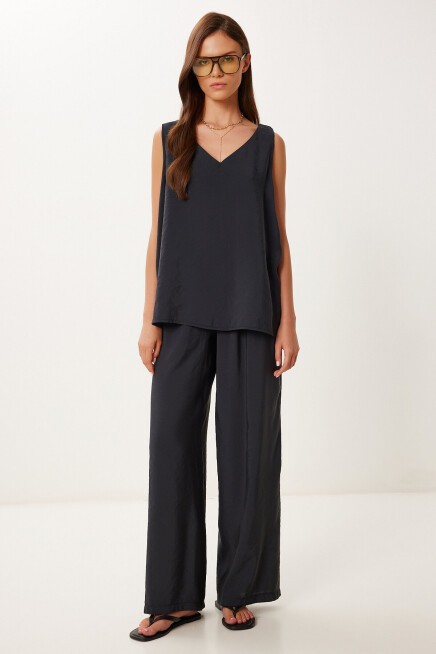 Modal Bluz Pantolon Takım SİYAH LMC0059