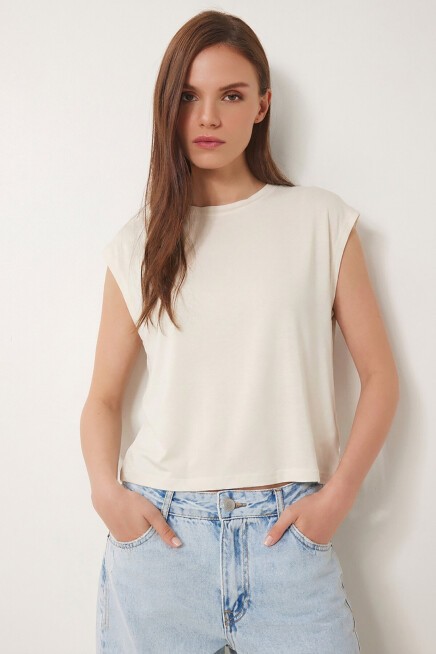 2’li Paket Basic Viskon T-shirt SİYAH EKRU LRN0043