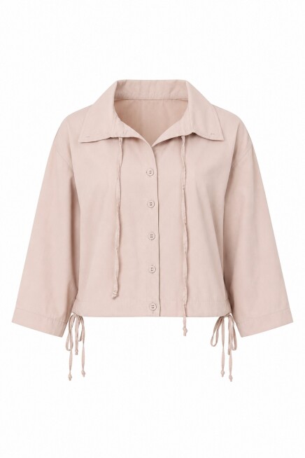 Kısa Poplin Trençkot BEJ LBY0069