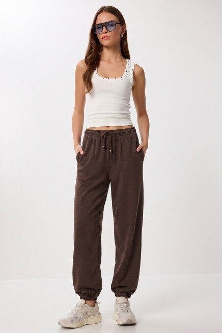 Cepli Modal Jogger Eşofman Altı KAHVERENGİ LUB0365