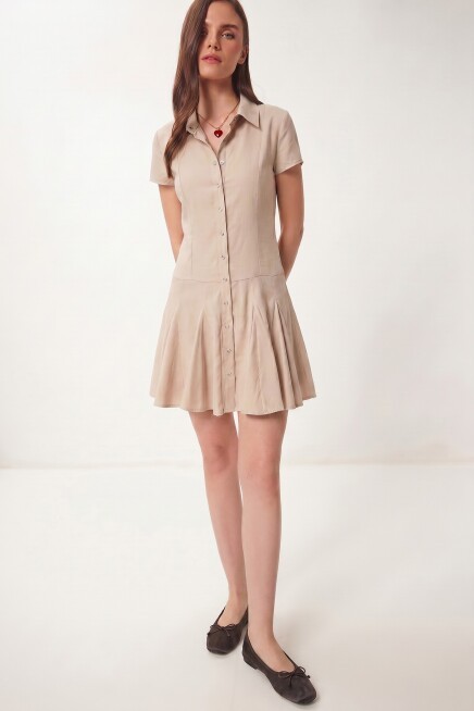 Mini Modal Gömlek Elbise TAŞ LUB0366