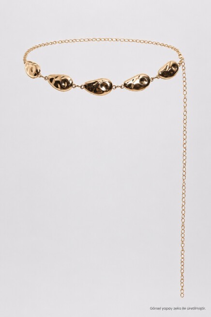 Oval Metal Zincir Kemer GOLD LKM0015