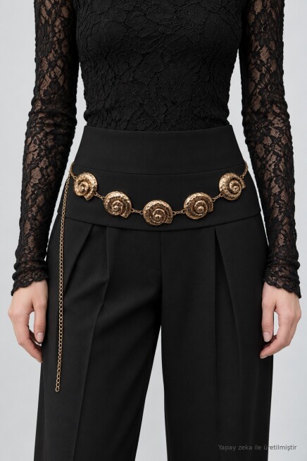 Salyangoz Motifli Metal Kemer GOLD LKM0009