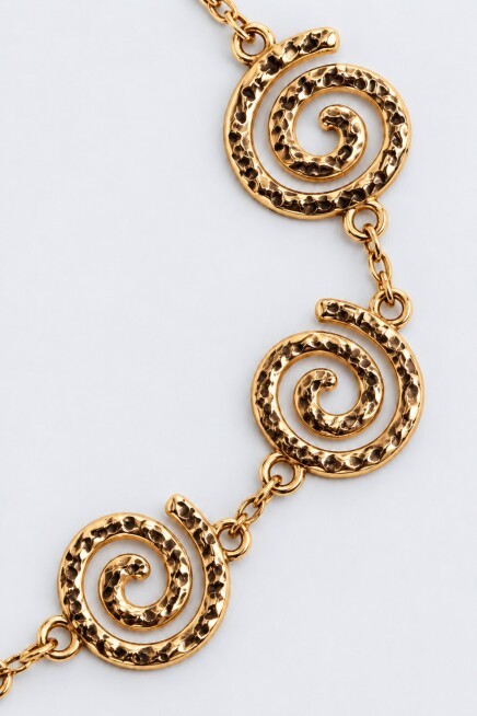 Spiral Sarmal Motifli Metal Zincir Kemer GOLD LKU0003